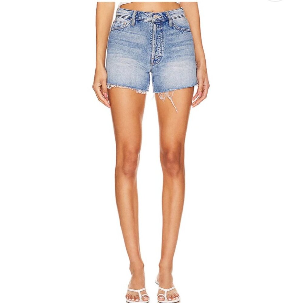 MOTHER Light Blue High-Waist Denim Jean Shorts